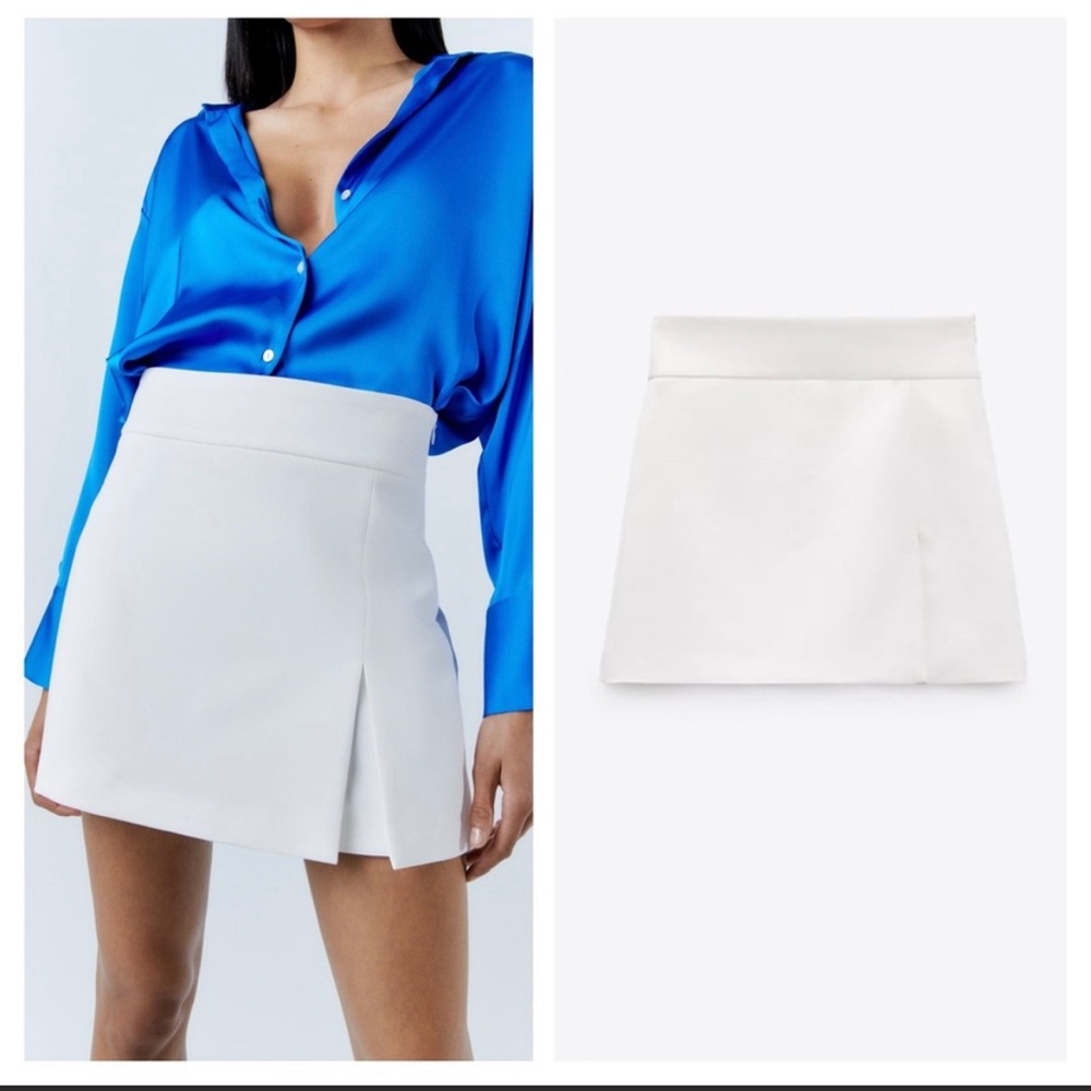 ‼️Blogger’s Favorite ZARA Skort with Slit Detail in Oyster Size XS